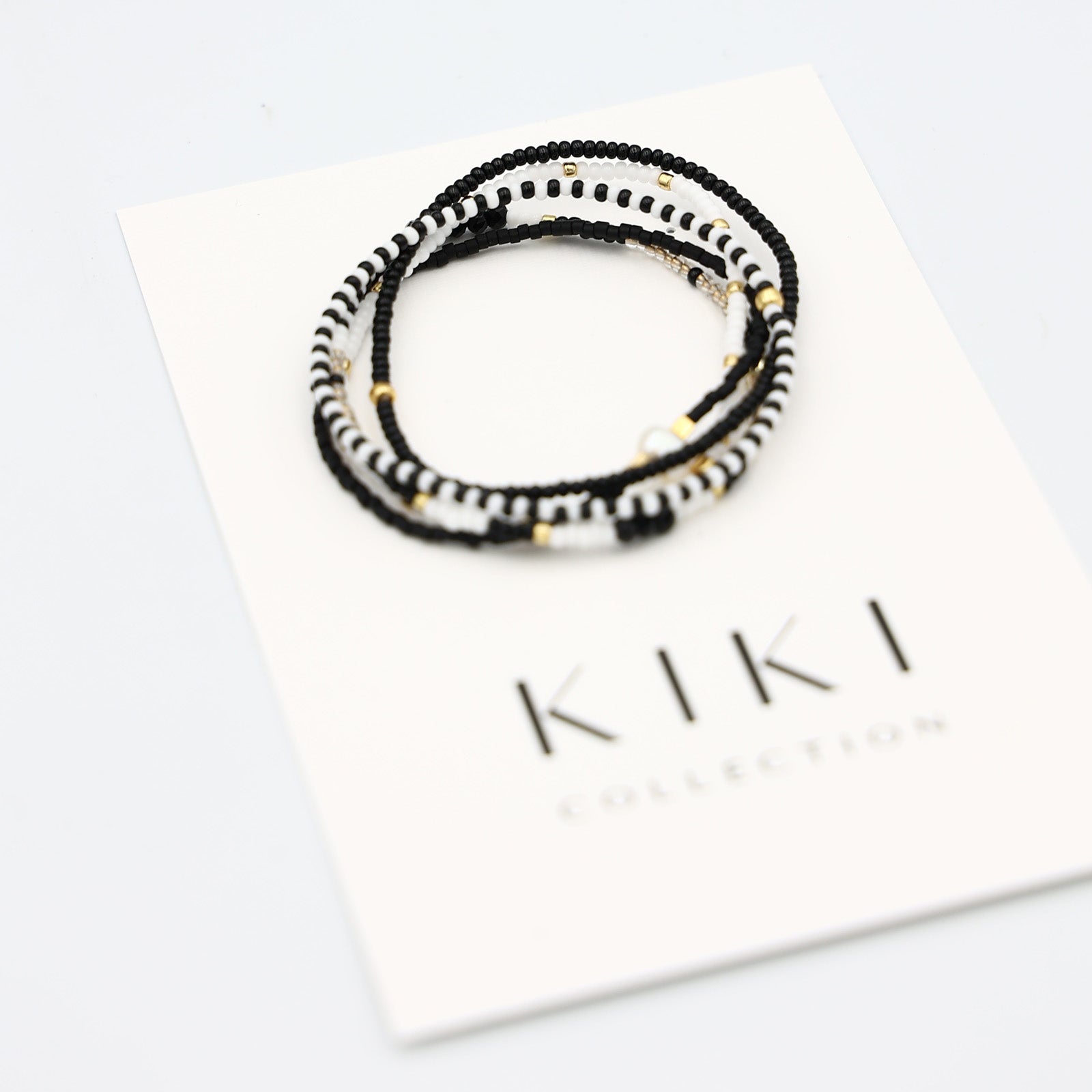 Beaded Bracelet - 5 Pack - Chalk and Charcoal