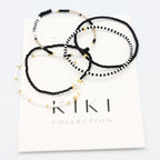 Beaded Bracelet - 5 Pack - Chalk and Charcoal
