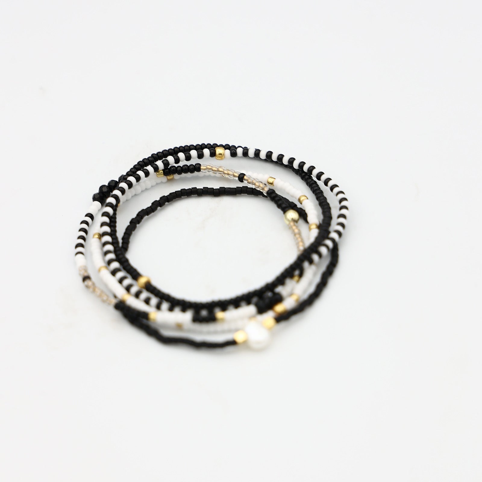 Beaded Bracelet - 5 Pack - Chalk and Charcoal