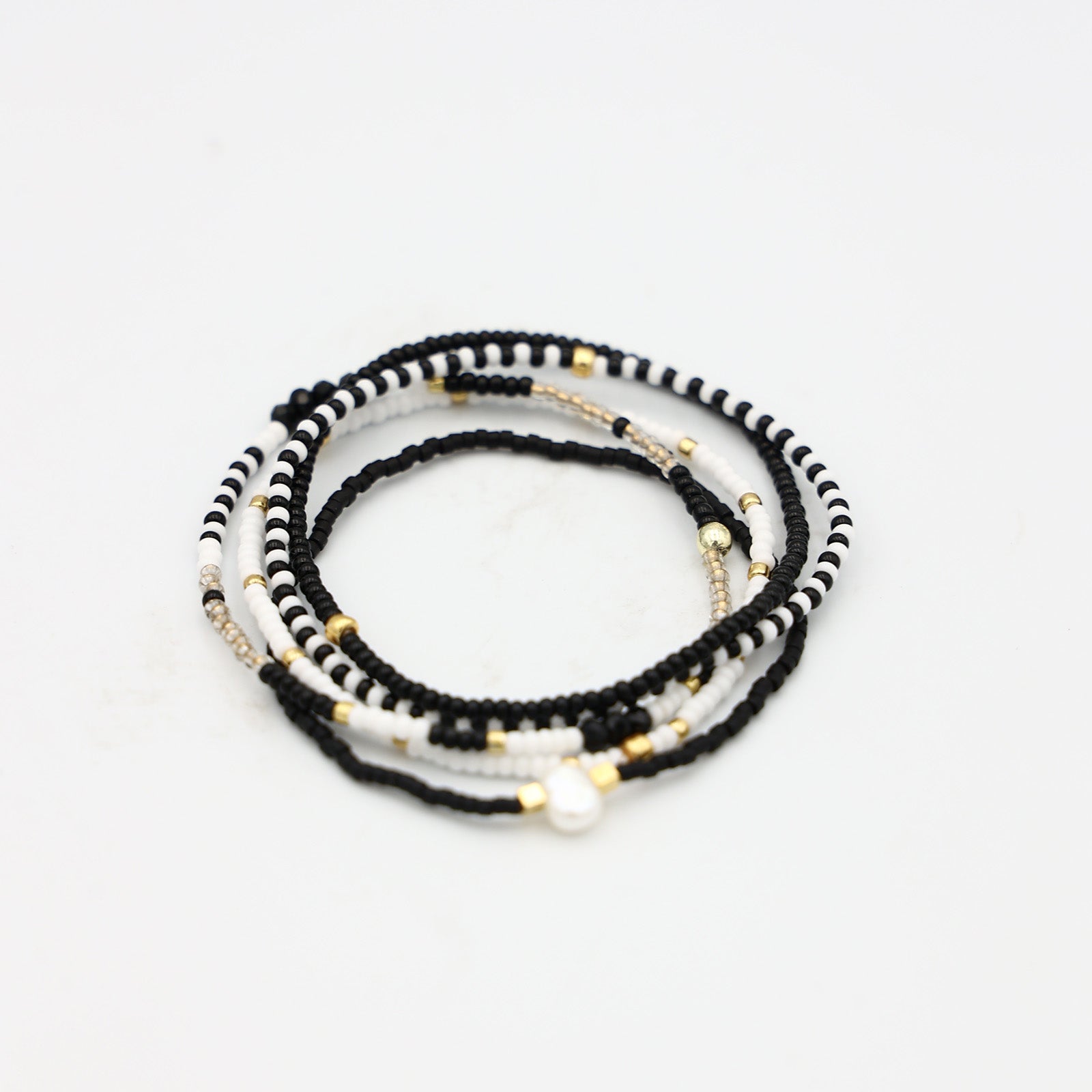 Beaded Bracelet - 5 Pack - Chalk and Charcoal