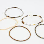 Beaded Bracelet - 5 Pack - Turkish Coffee