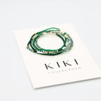 Beaded Bracelet - 5 Pack - Green + Gold