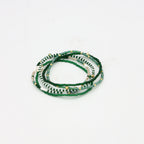 Beaded Bracelet - 5 Pack - Green + Gold