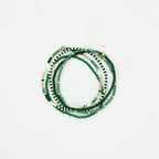 Beaded Bracelet - 5 Pack - Green + Gold