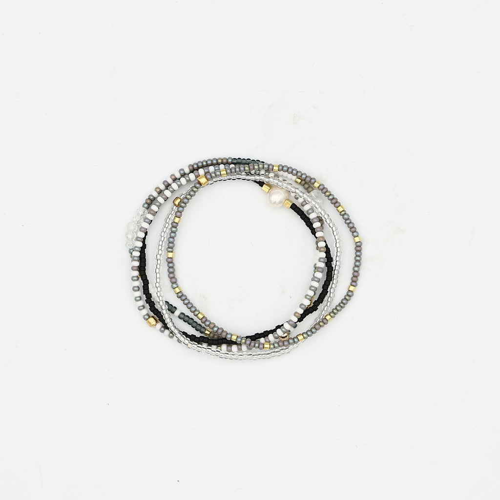 Beaded Bracelet - 5 Pack - Stormy Sky