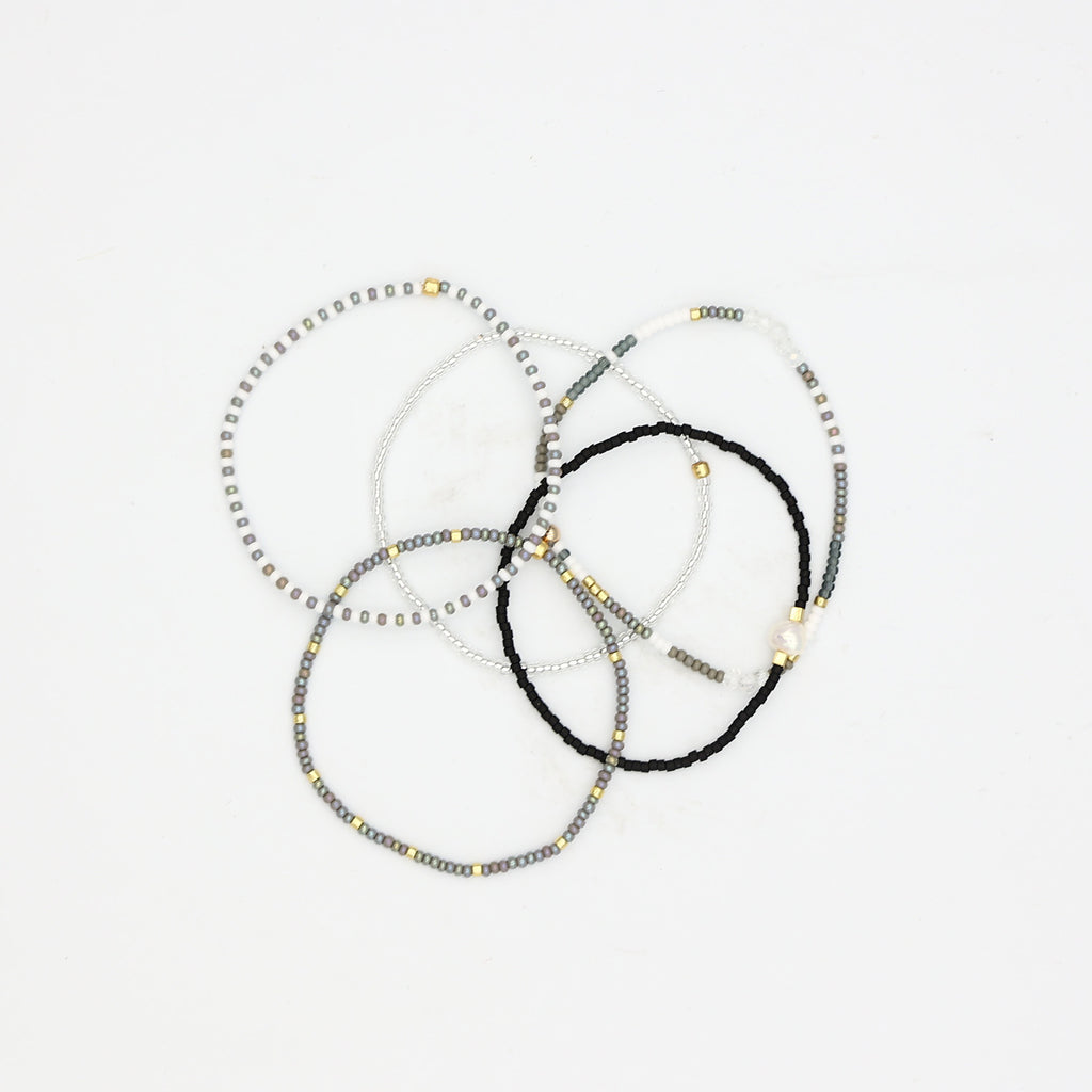 Beaded Bracelet - 5 Pack - Stormy Sky
