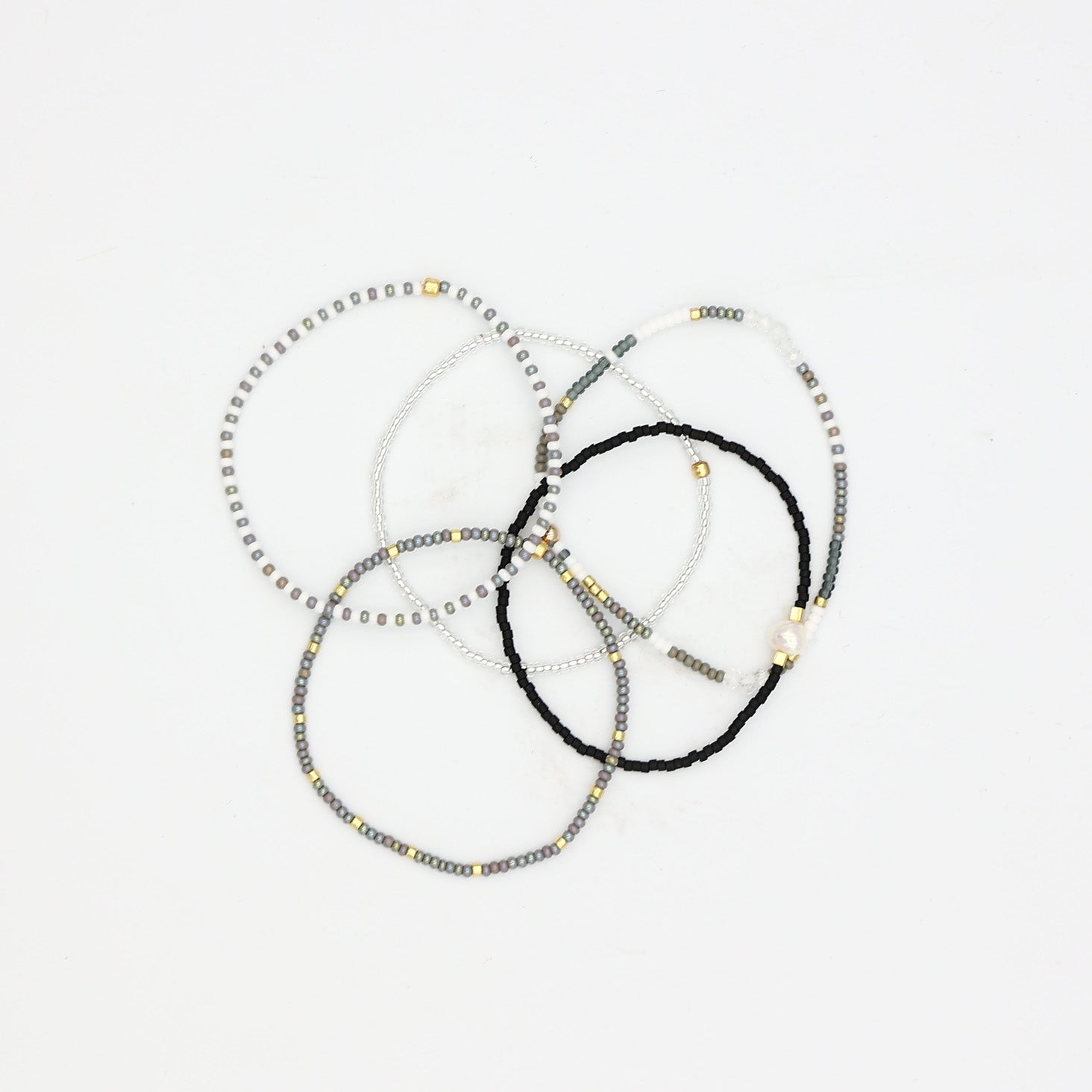 Beaded Bracelet - 5 Pack - Stormy Sky