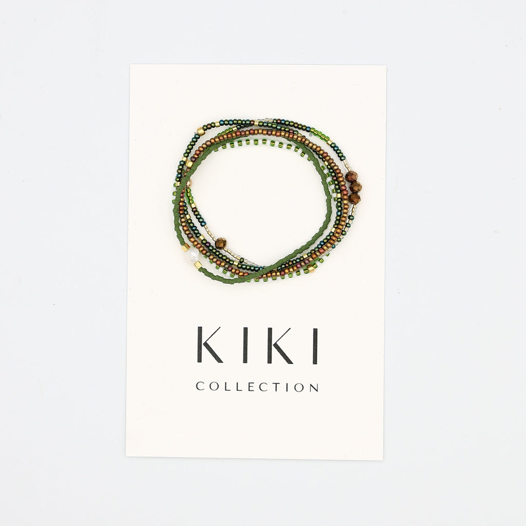 Beaded Bracelet - 5 Pack - Olive Clearing