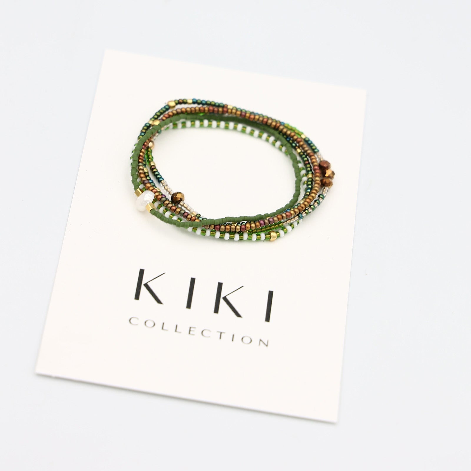 Beaded Bracelet - 5 Pack - Olive Clearing