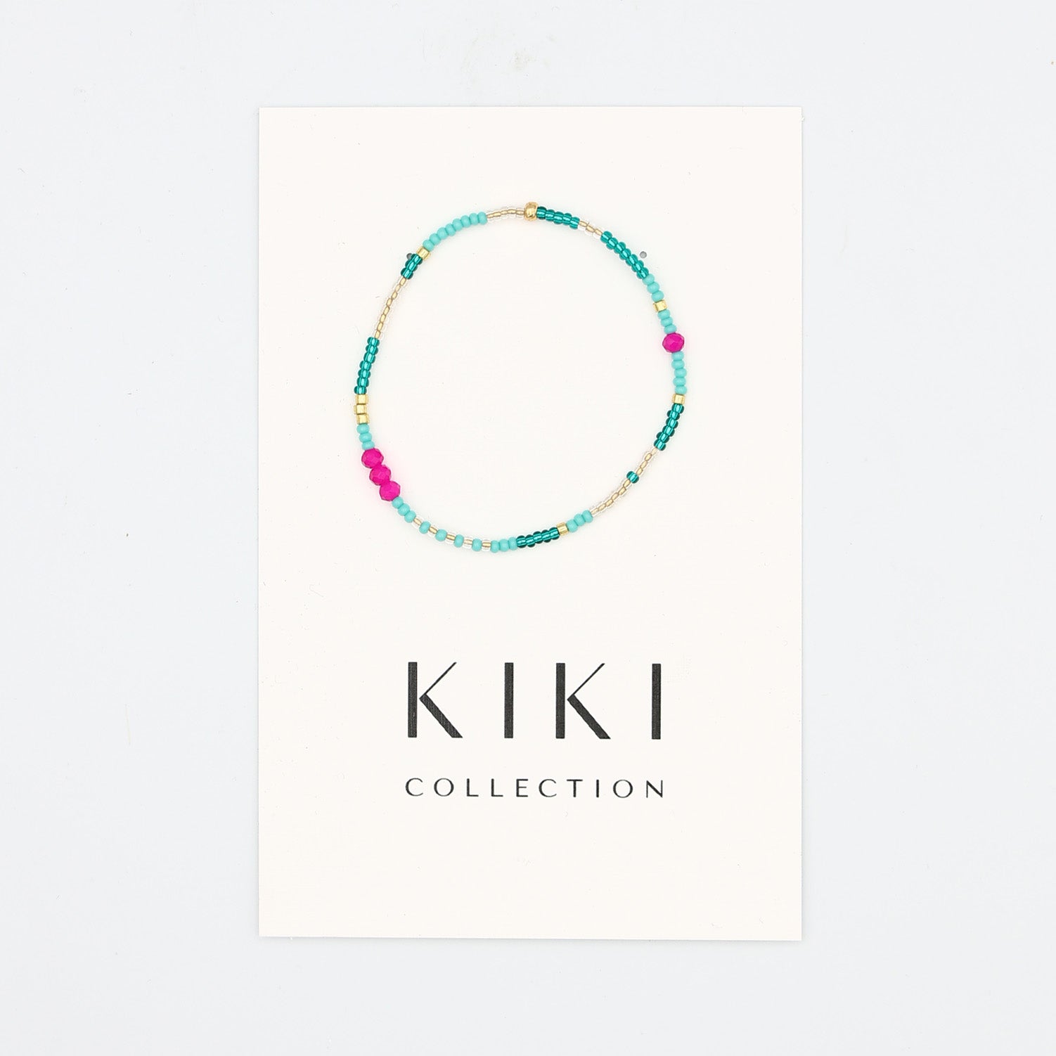Single Beaded Bracelet - Metallic Seaweed