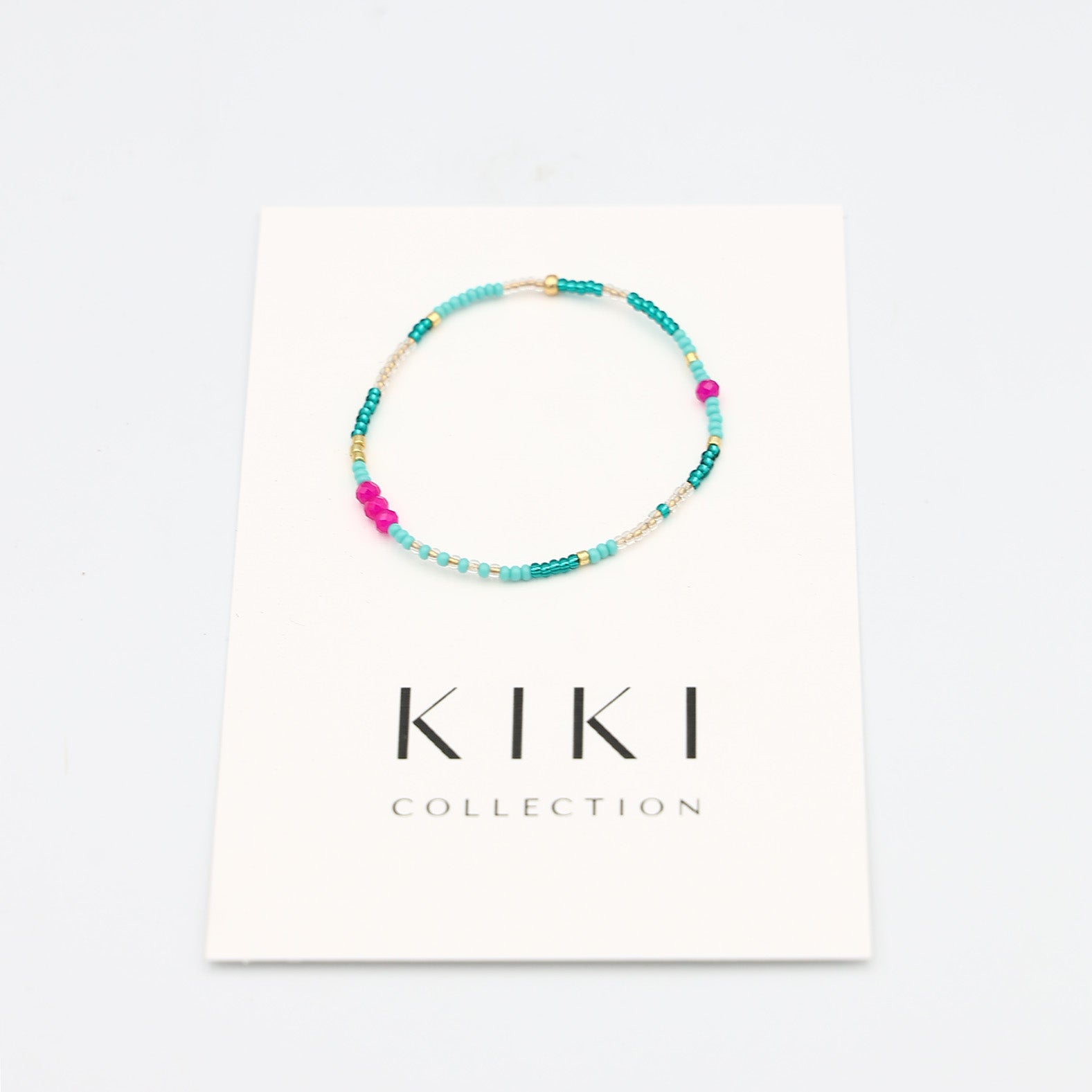 Single Beaded Bracelet - Metallic Seaweed