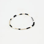 Single Beaded Bracelet - Chalk and Charcoal