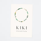 Single Beaded Bracelet - Green + Gold
