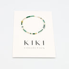 Single Beaded Bracelet - Green + Gold