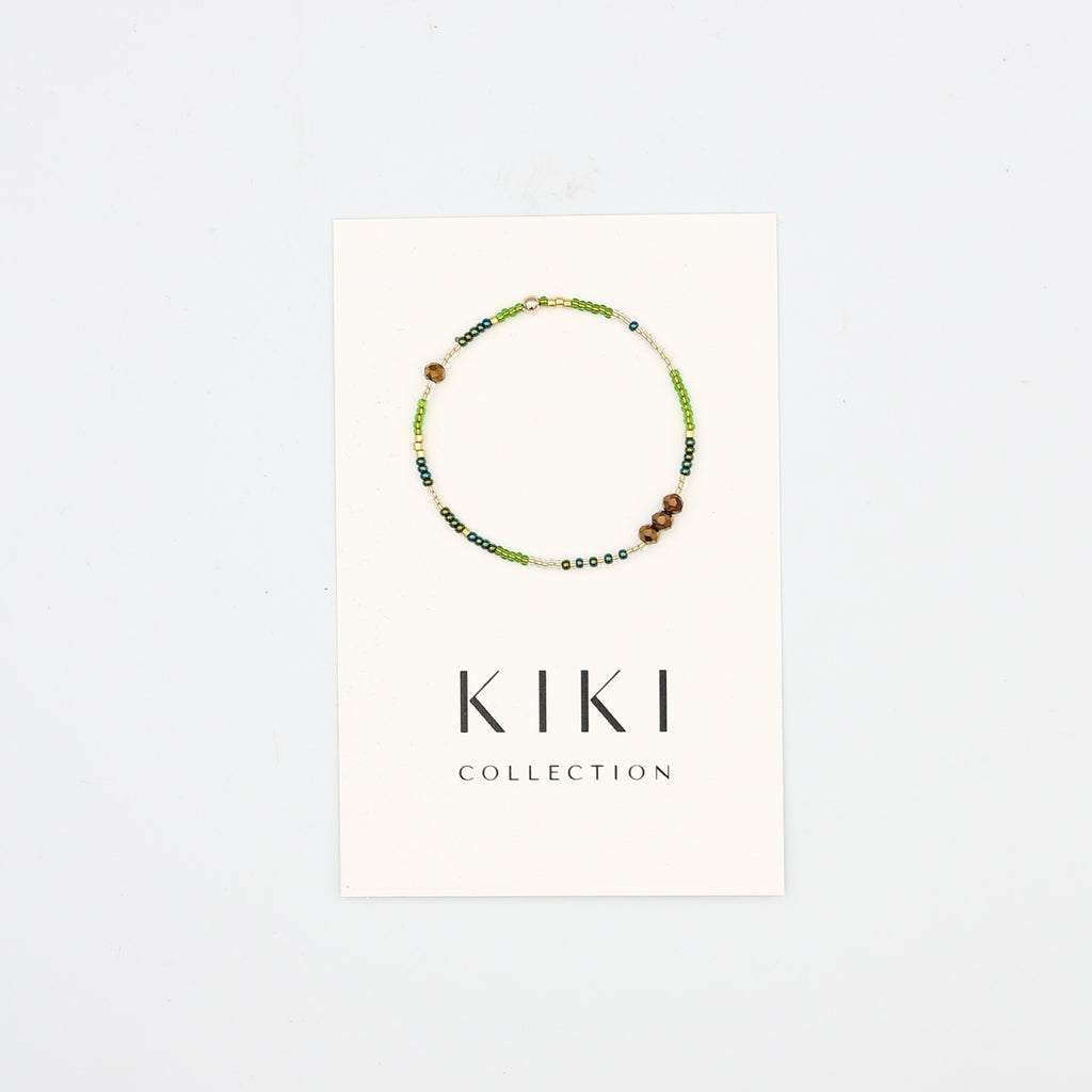 Single Beaded Bracelet - Olive Clearing