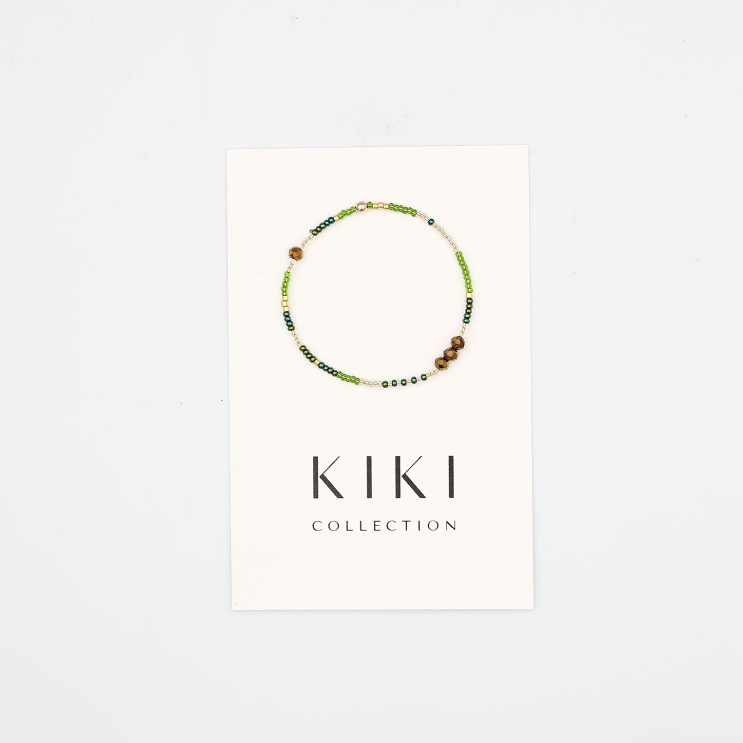 Single Beaded Bracelet - Olive Clearing