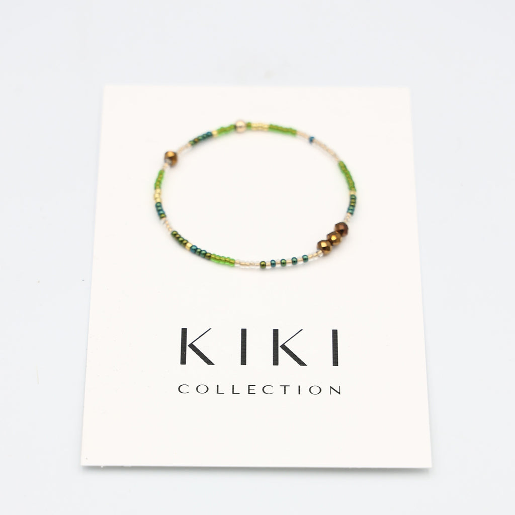 Single Beaded Bracelet - Olive Clearing