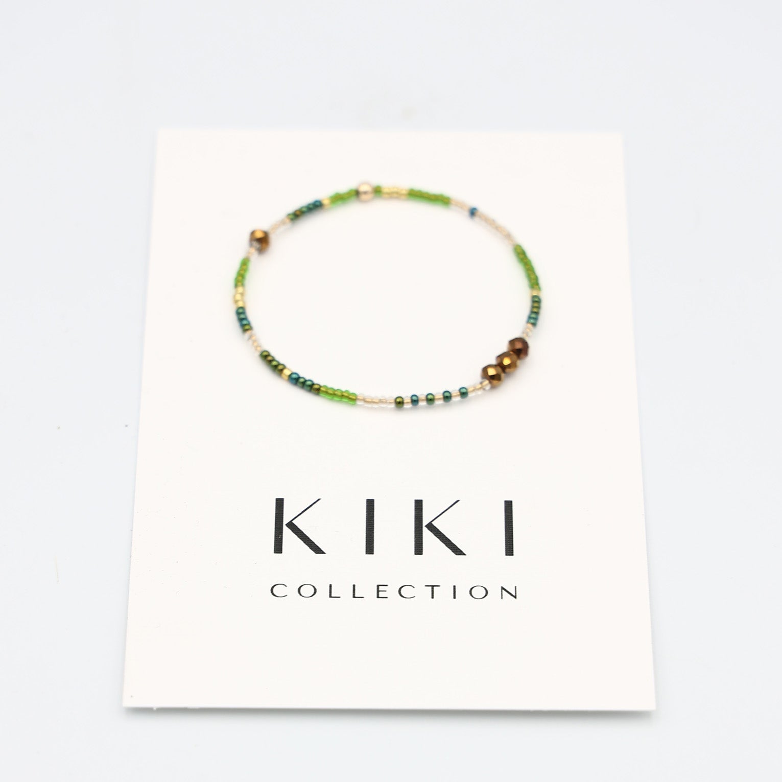 Single Beaded Bracelet - Olive Clearing