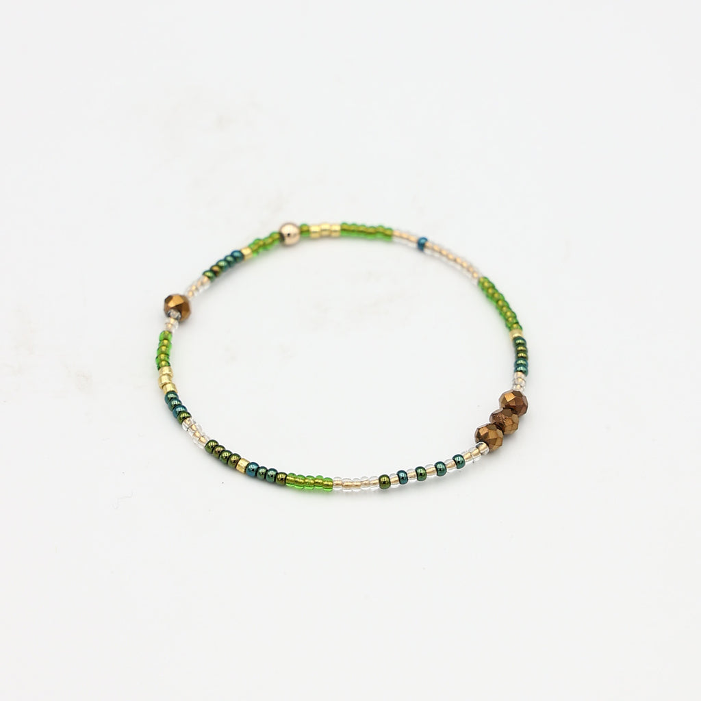 Single Beaded Bracelet - Olive Clearing
