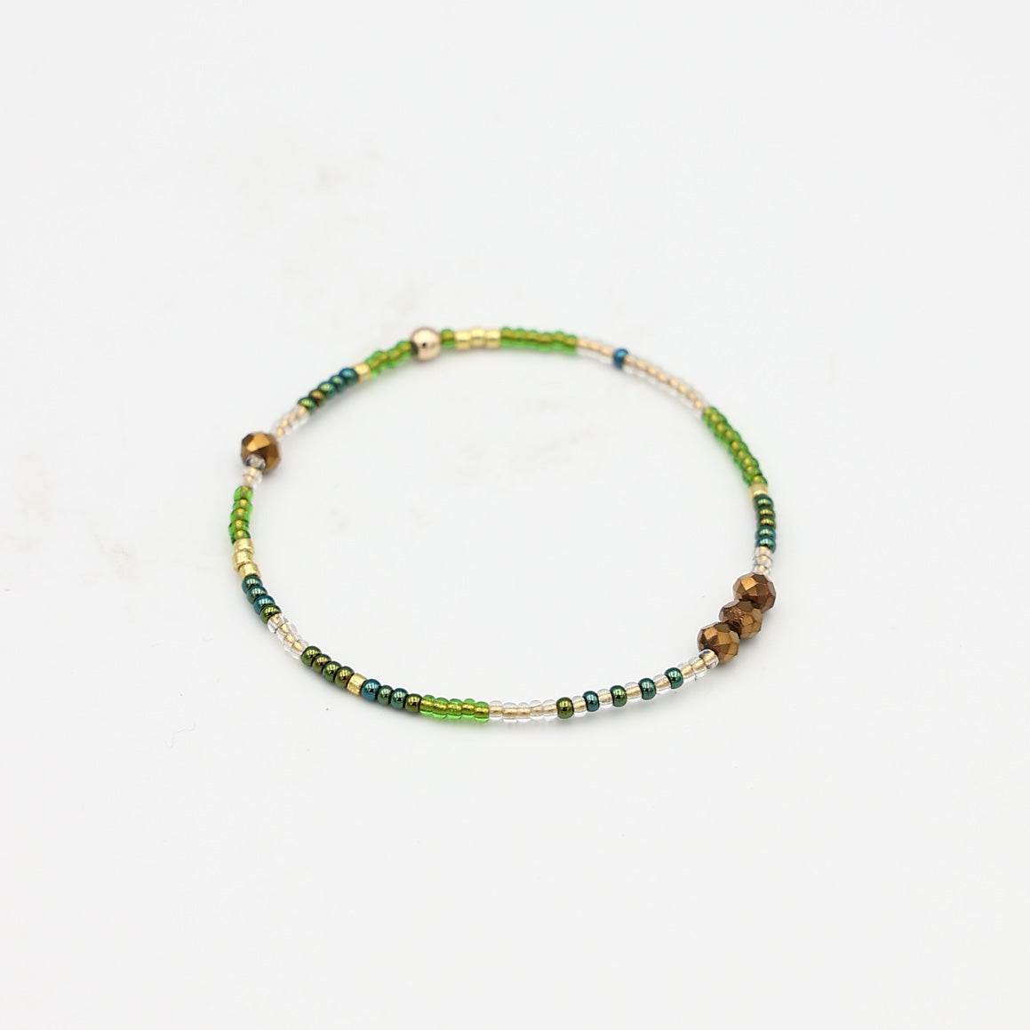 Single Beaded Bracelet - Olive Clearing