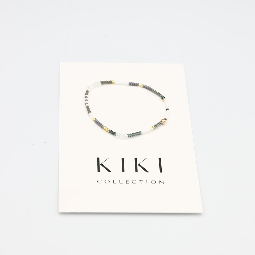 Single Beaded Bracelet - Stormy Sky