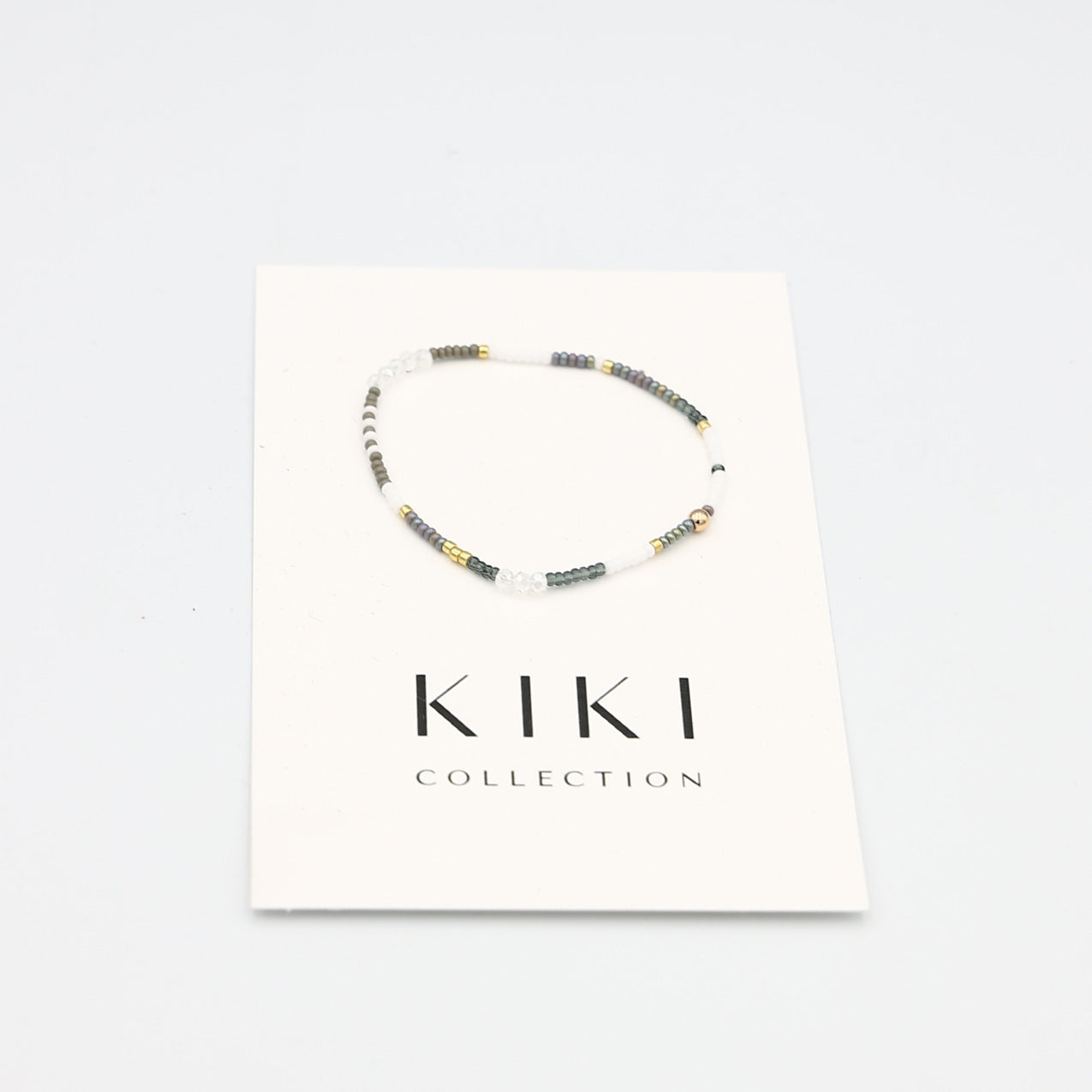 Single Beaded Bracelet - Stormy Sky