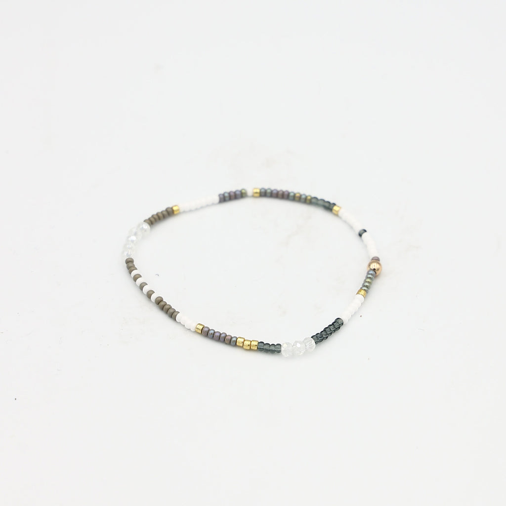 Single Beaded Bracelet - Stormy Sky