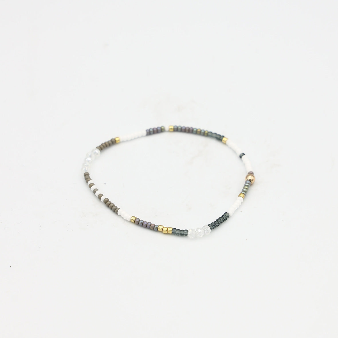 Single Beaded Bracelet - Stormy Sky