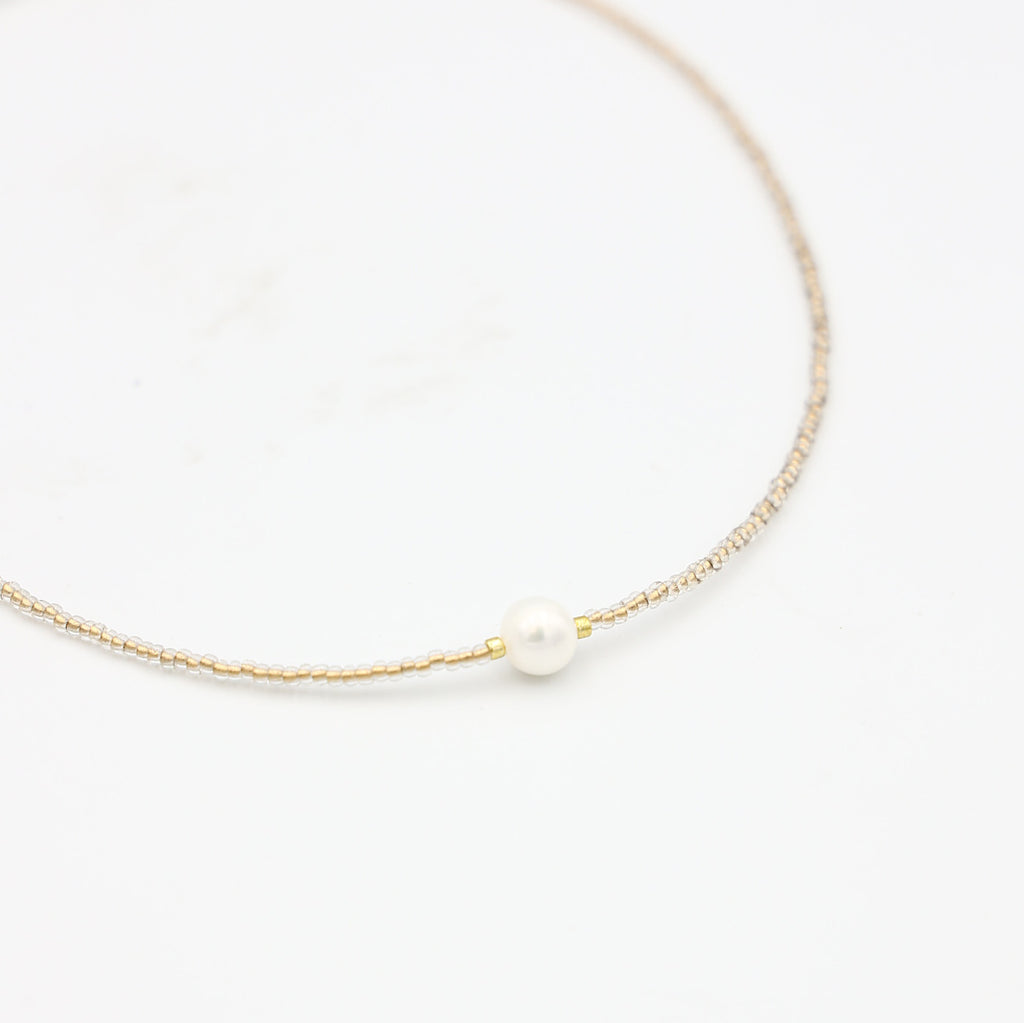 Beaded Necklace - Champagne