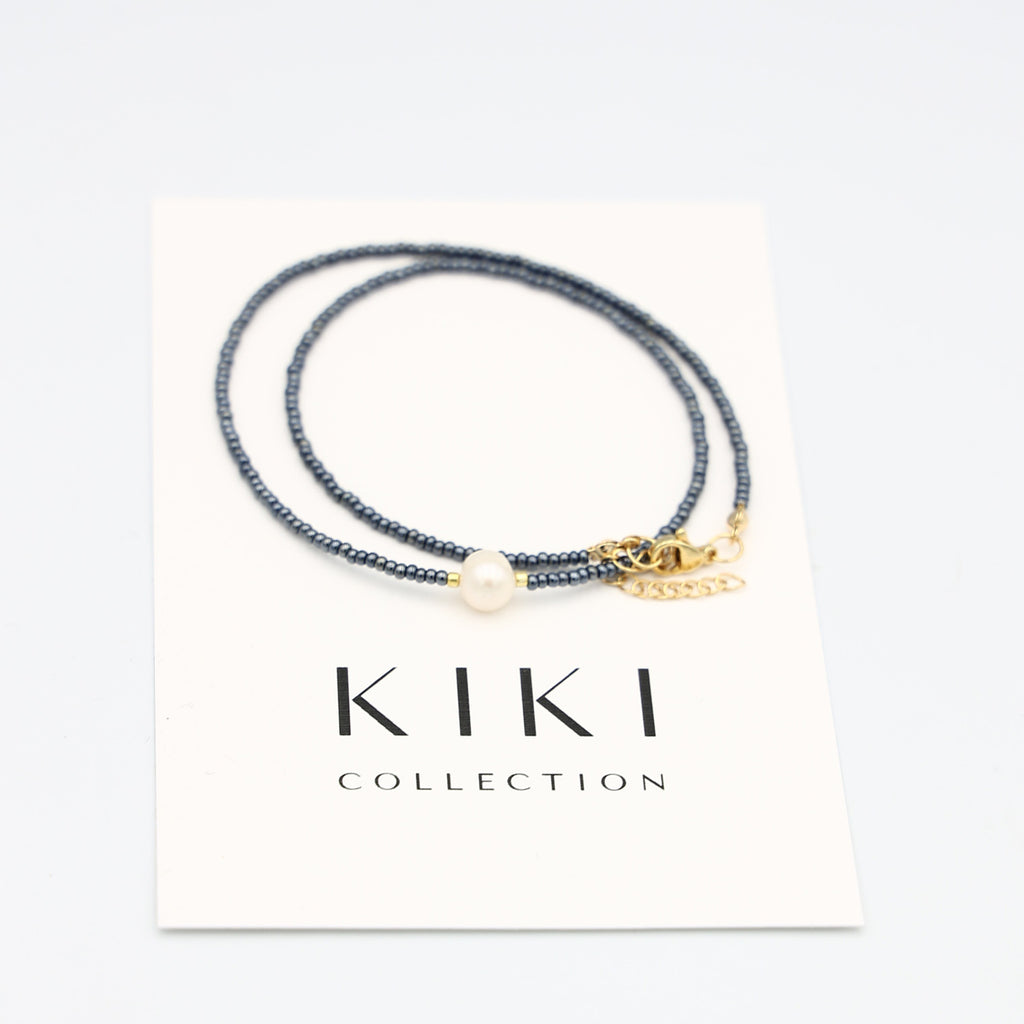 Beaded Necklace - Graphite
