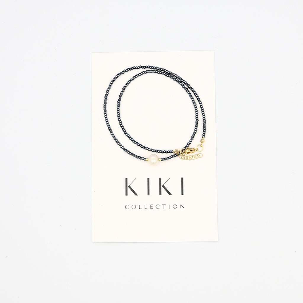 Beaded Necklace - Graphite