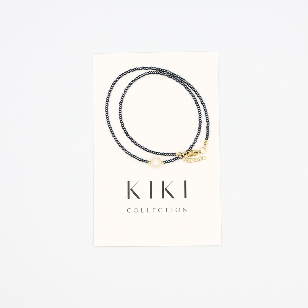 Beaded Necklace - Graphite