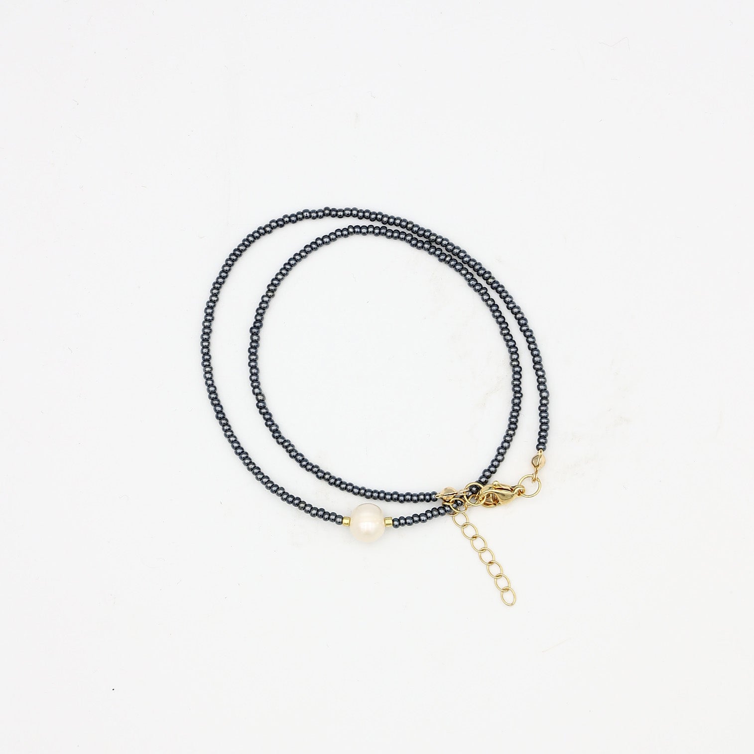 Beaded Necklace - Graphite