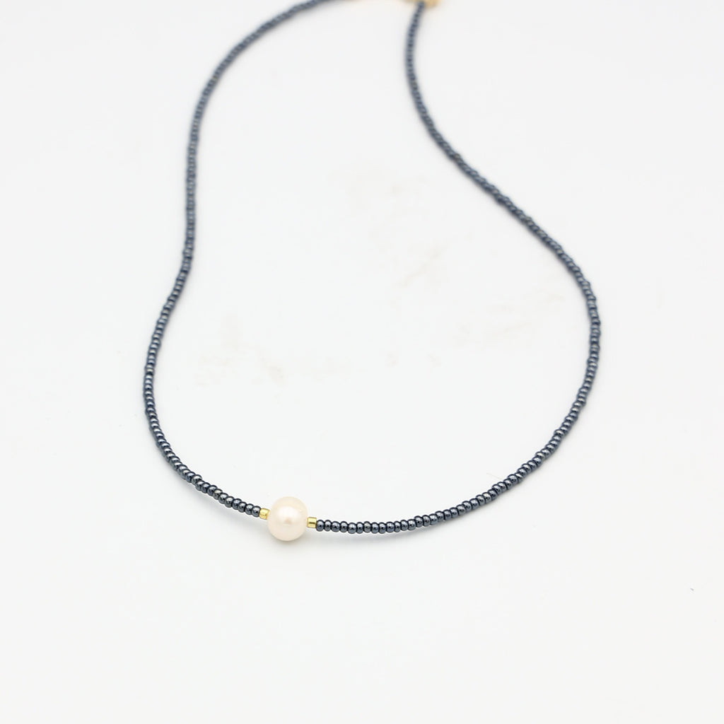 Beaded Necklace - Graphite
