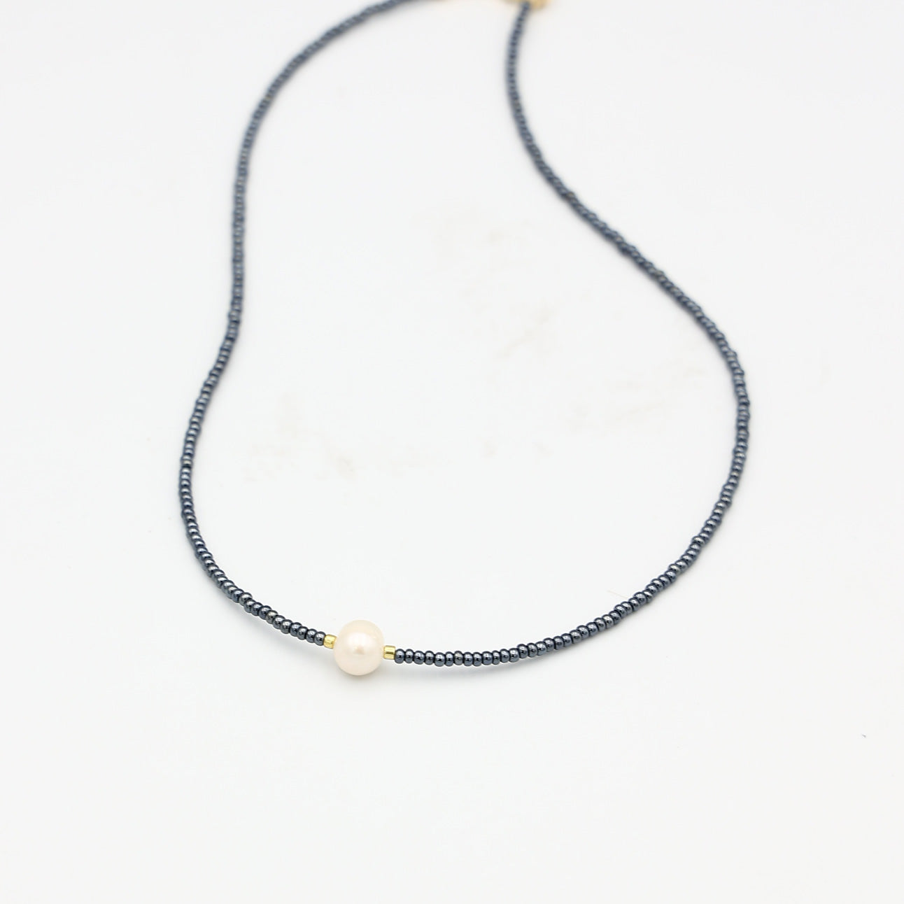 Beaded Necklace - Graphite