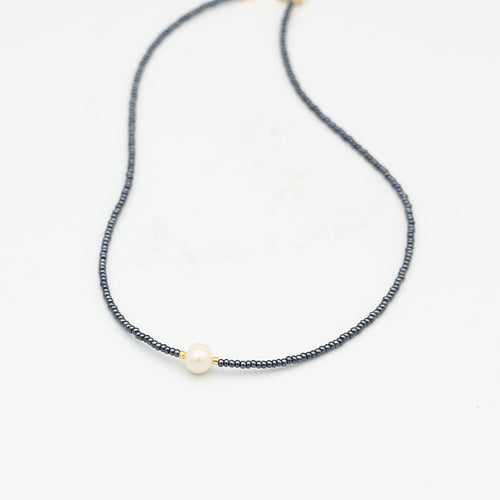 Beaded Necklace - Graphite