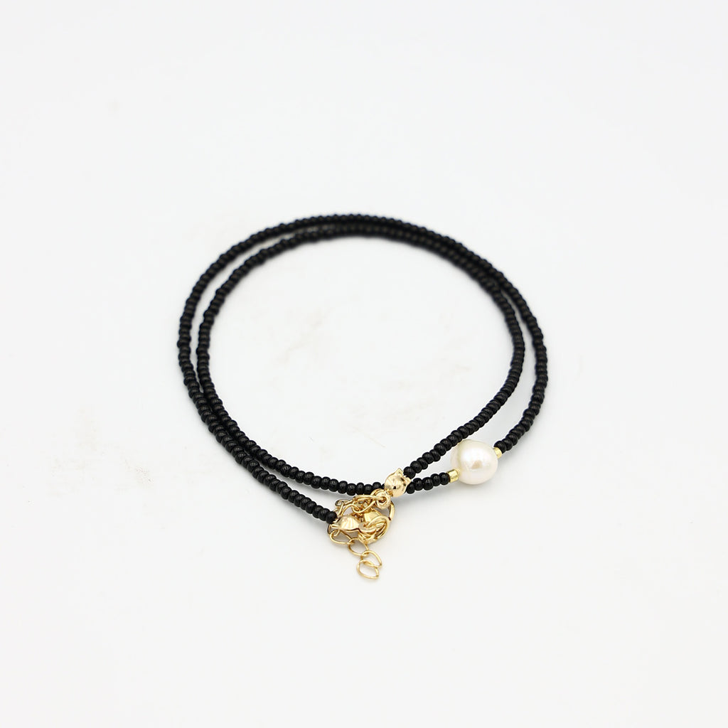 Beaded Necklace - Black