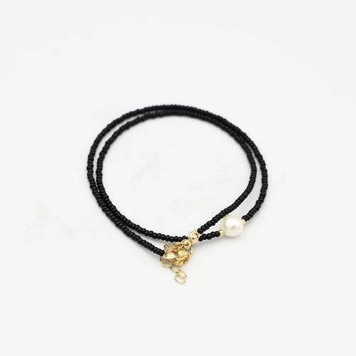Beaded Necklace - Black
