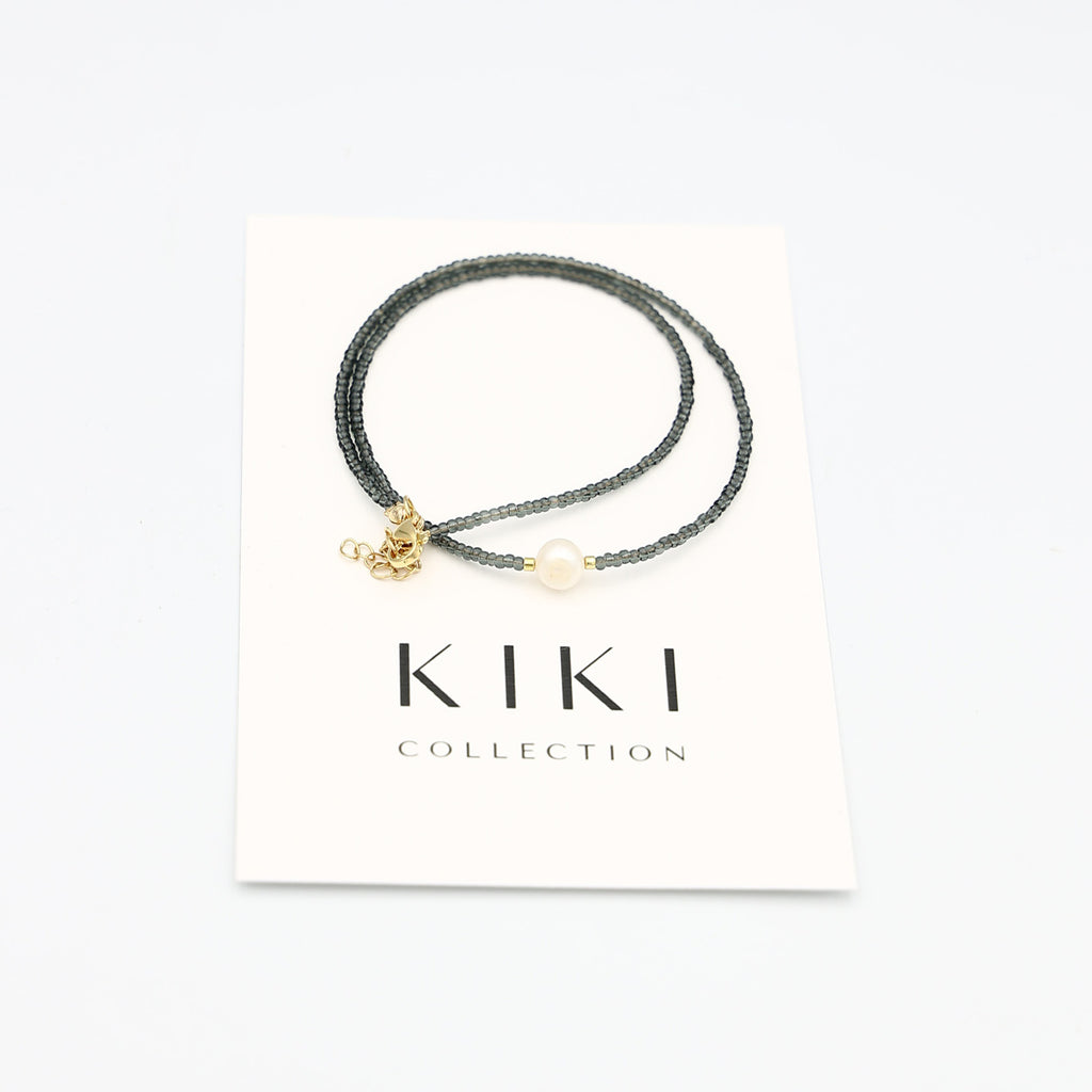 Beaded Necklace - Caviar