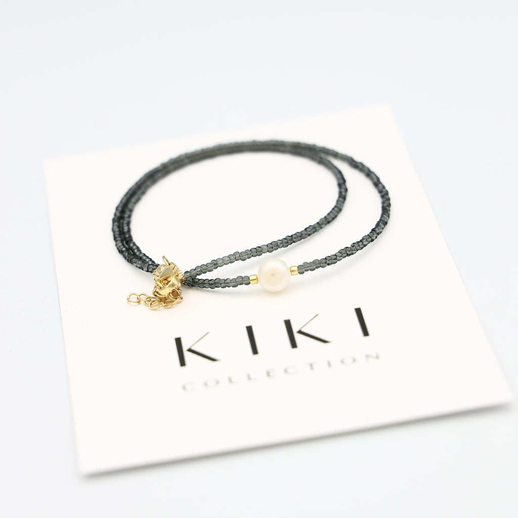 Beaded Necklace - Caviar