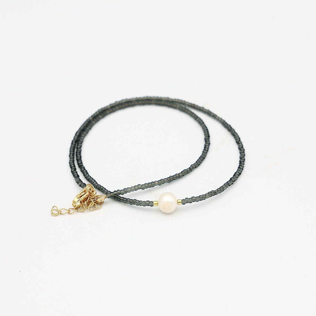 Beaded Necklace - Caviar