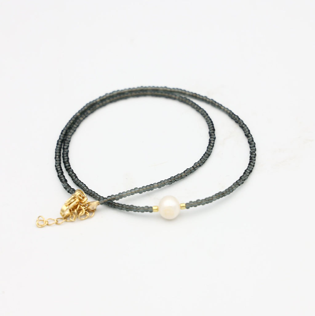 Beaded Necklace - Caviar