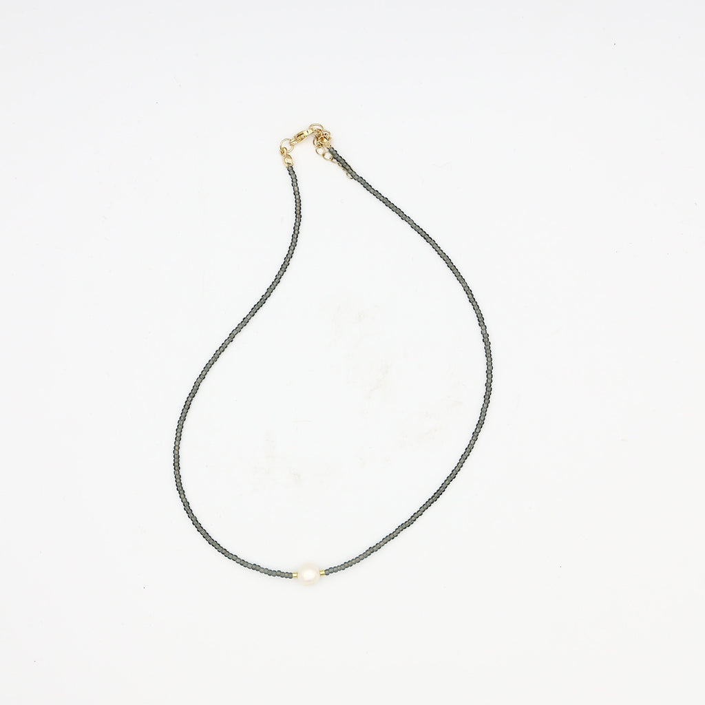 Beaded Necklace - Caviar