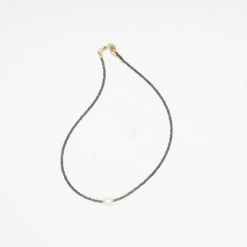 Beaded Necklace - Caviar