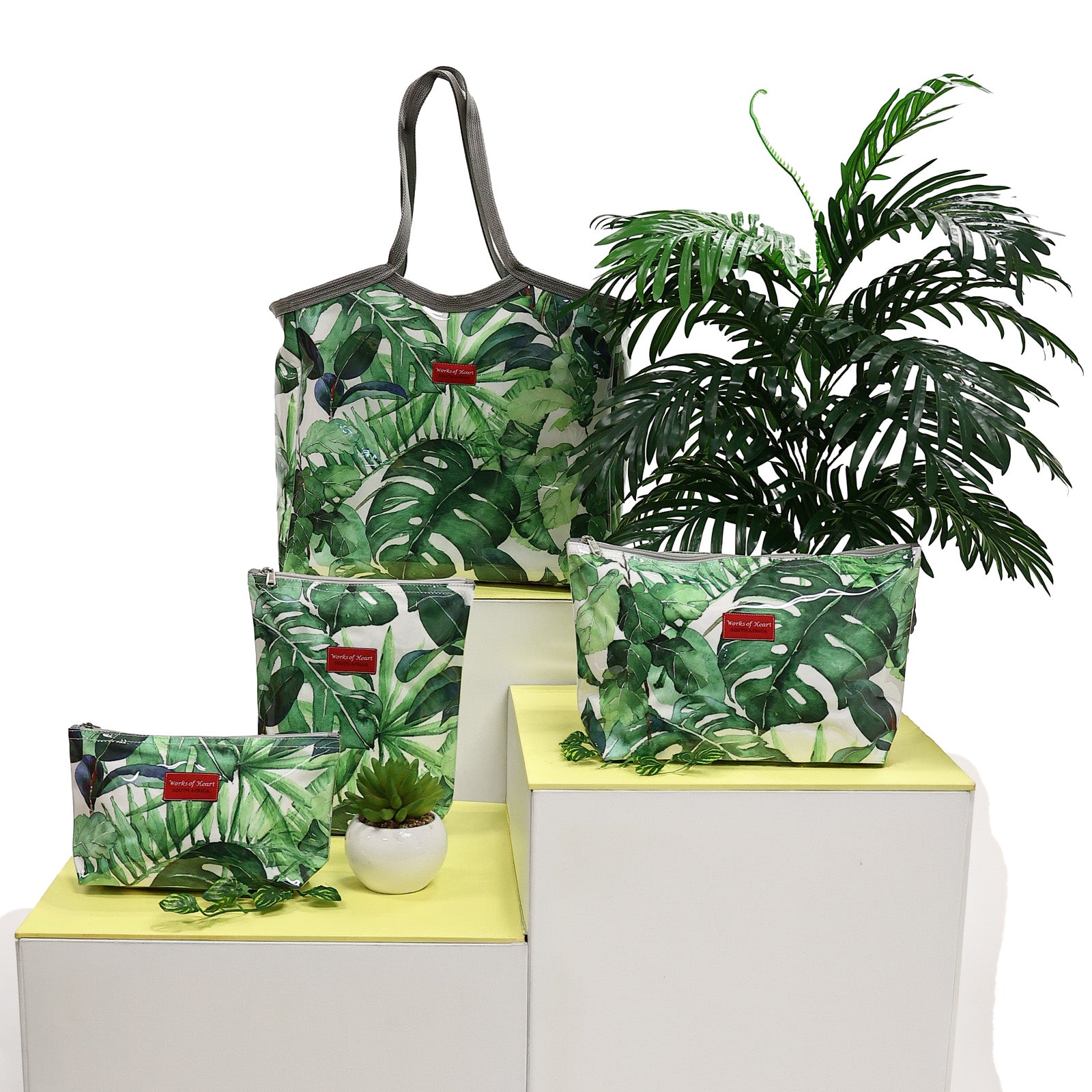 Large Shower Bag - Green Leaf