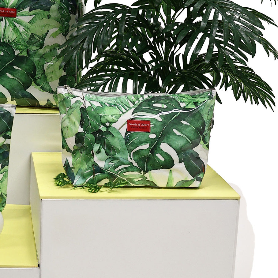 Large Shower Bag - Green Leaf