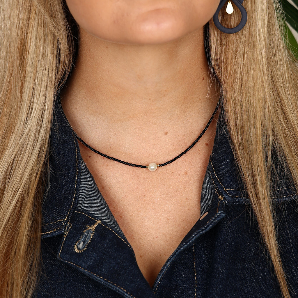 Beaded Necklace - Black