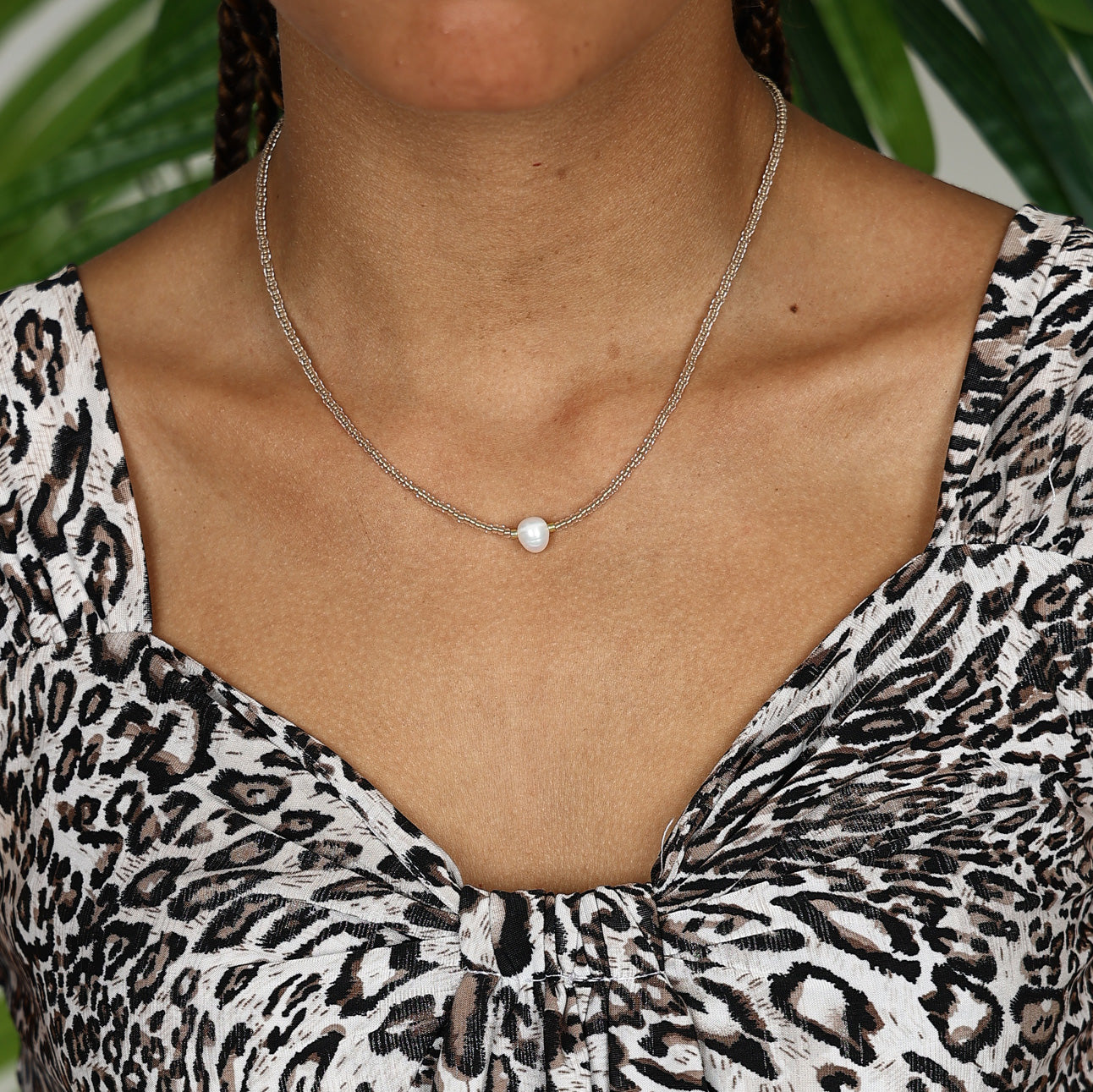 Beaded Necklace - Champagne