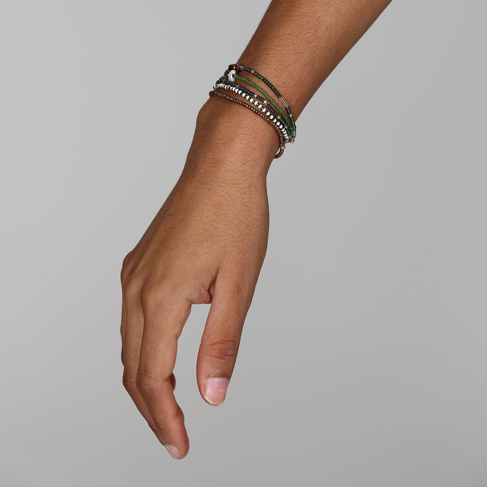 Beaded Bracelet - 5 Pack - Olive Clearing