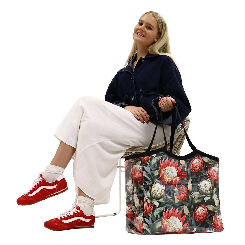 Zip Up Carry All Bag - Red Protea